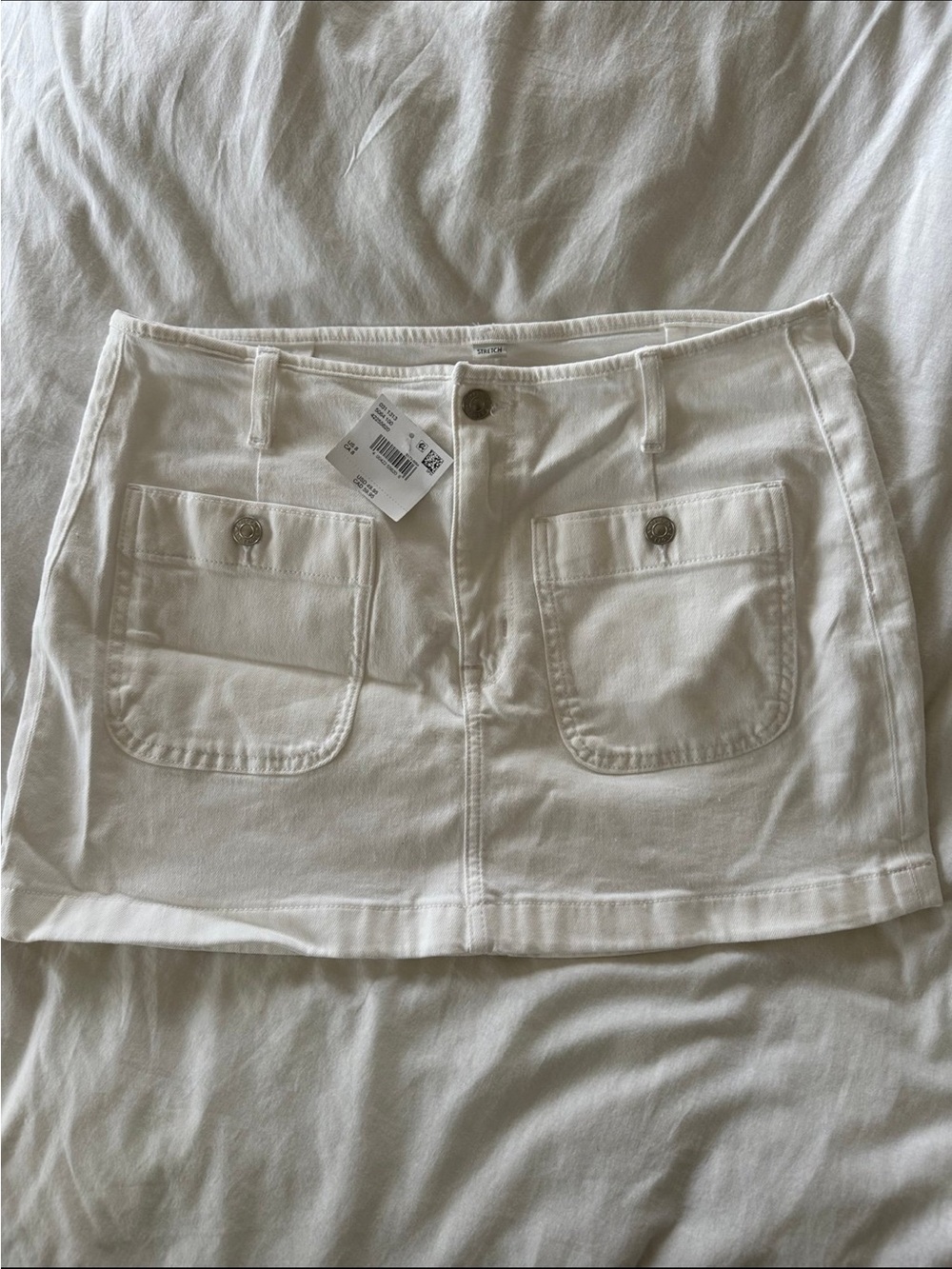 American Eagle White Women's Pocket-Front Skirt